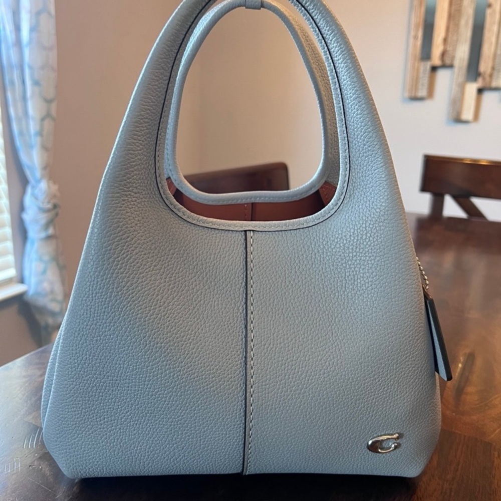 Coach EUC Lana 23 Hard To Find Discontinued color Grey/ Blue/ silver hardware!!